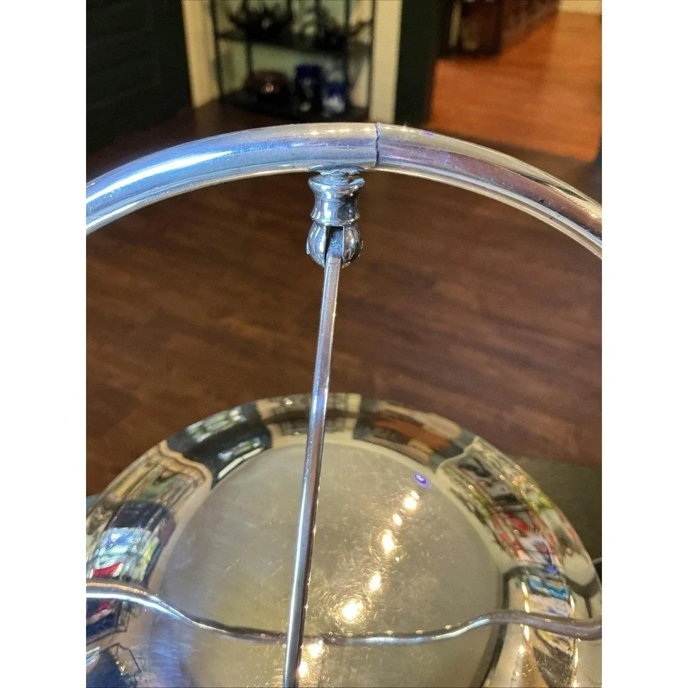 VTG Poole & Co Silver Plated Mid Century Modern Hinged Insulated Ice Bucket